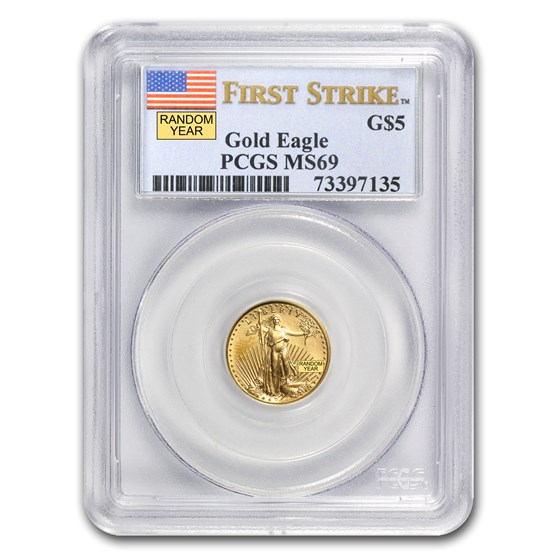 1/10 oz Gold American Eagle MS-69 PCGS (Random Year) 1/10 oz Gold American Eagle MS-69 PCGS (Random Year)